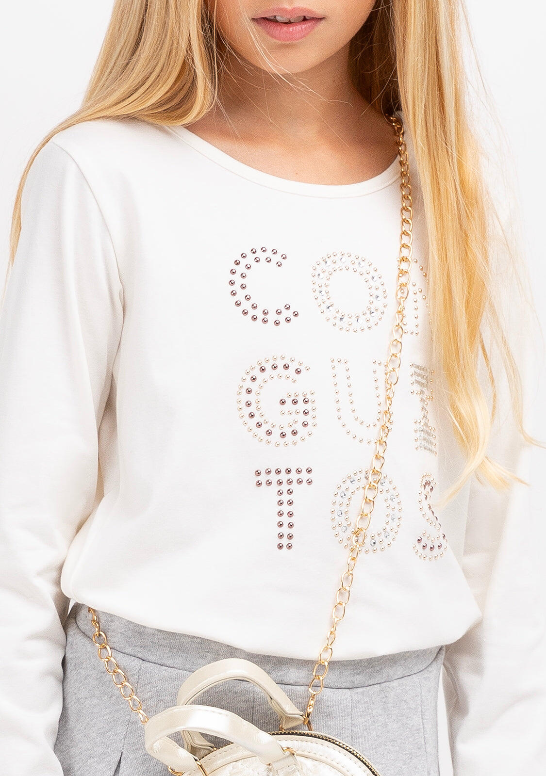 Camiseta de Niña Conguitos Strass Blanco 3/5