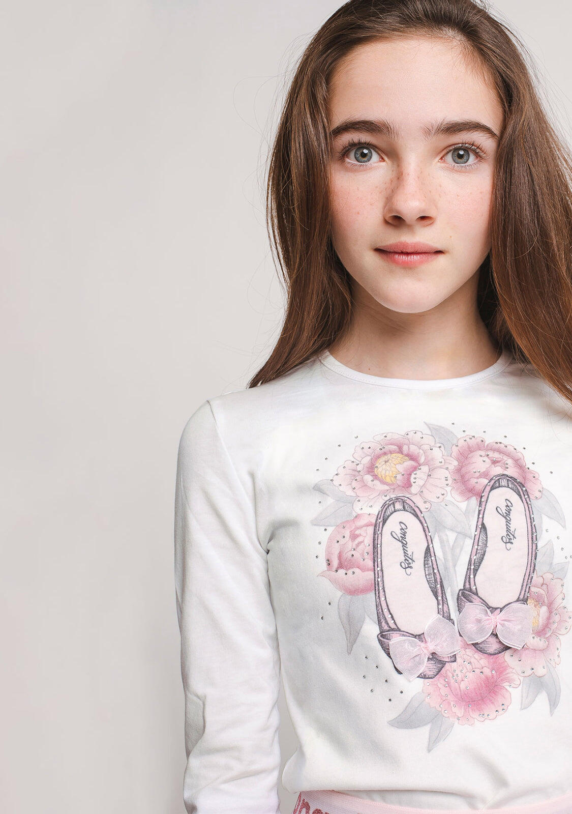 Camiseta de algodón "Ballerinas" de niña 2/3