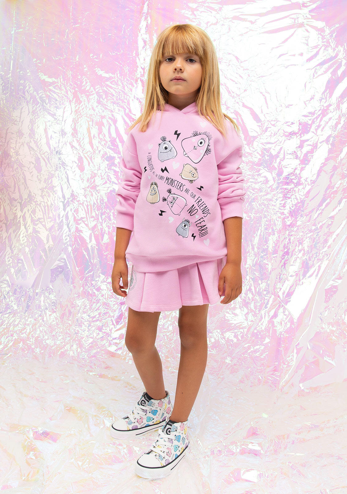 Sudadera de Niña con Capucha en Rosa 5/5