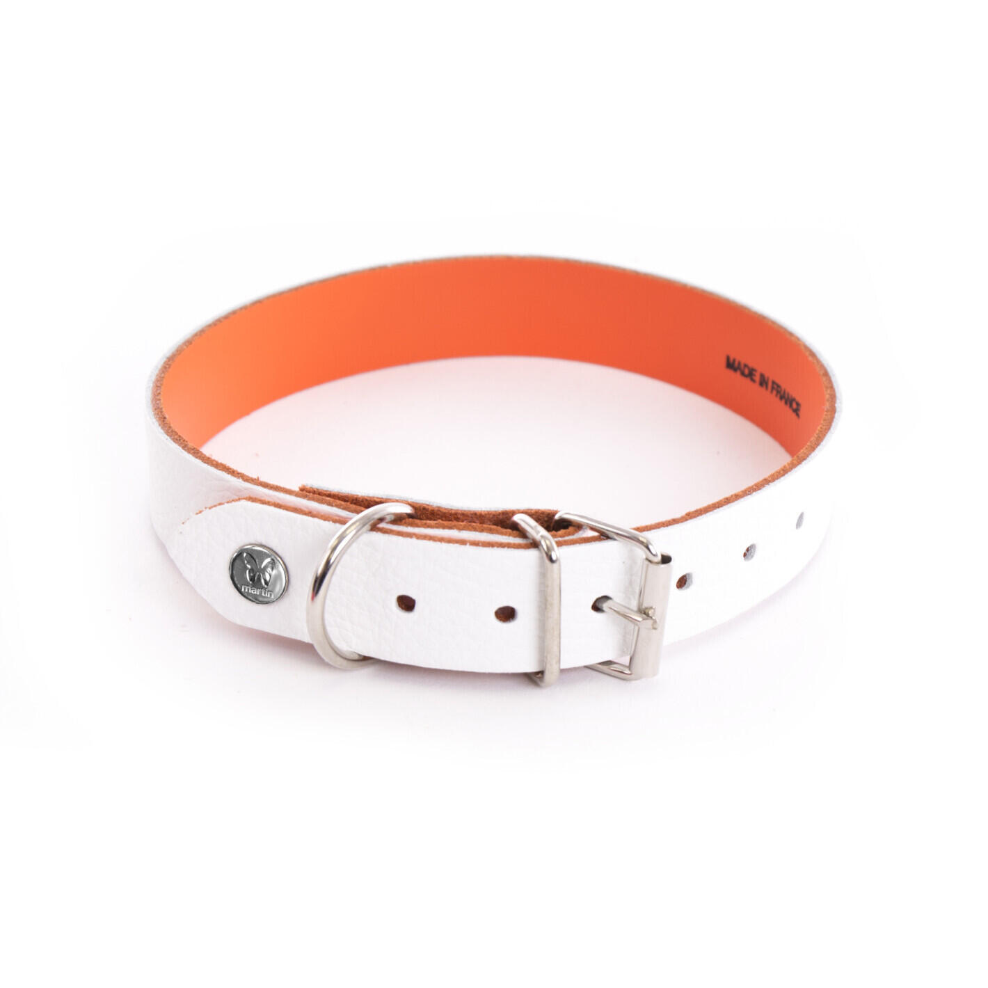 Martin Sellier - Collier Pour Chien Martin Sellier Allure - Collier - Blanc|orange - 30 Cm - Decathlon