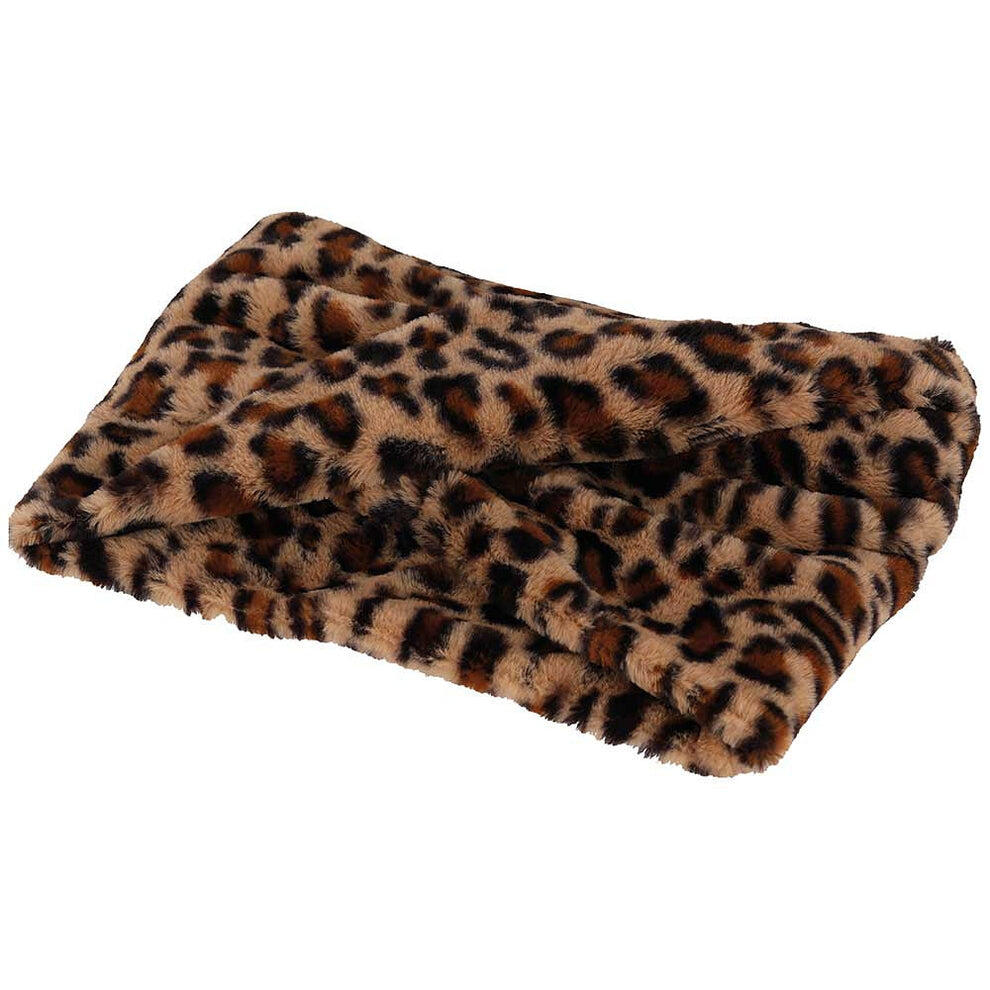Rundschal und Ohrenwärmer aus Teddywolle mit Leopardenmuster 6/6