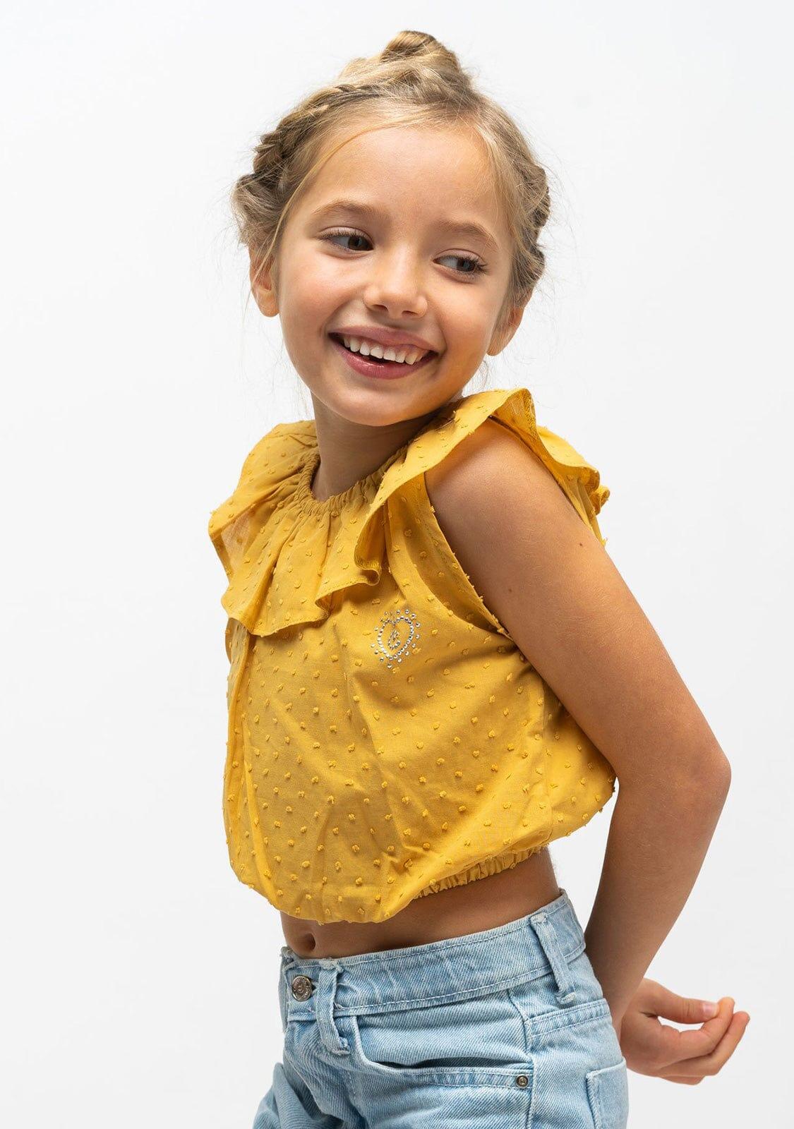 Top de Niña Volante Mostaza 2/4