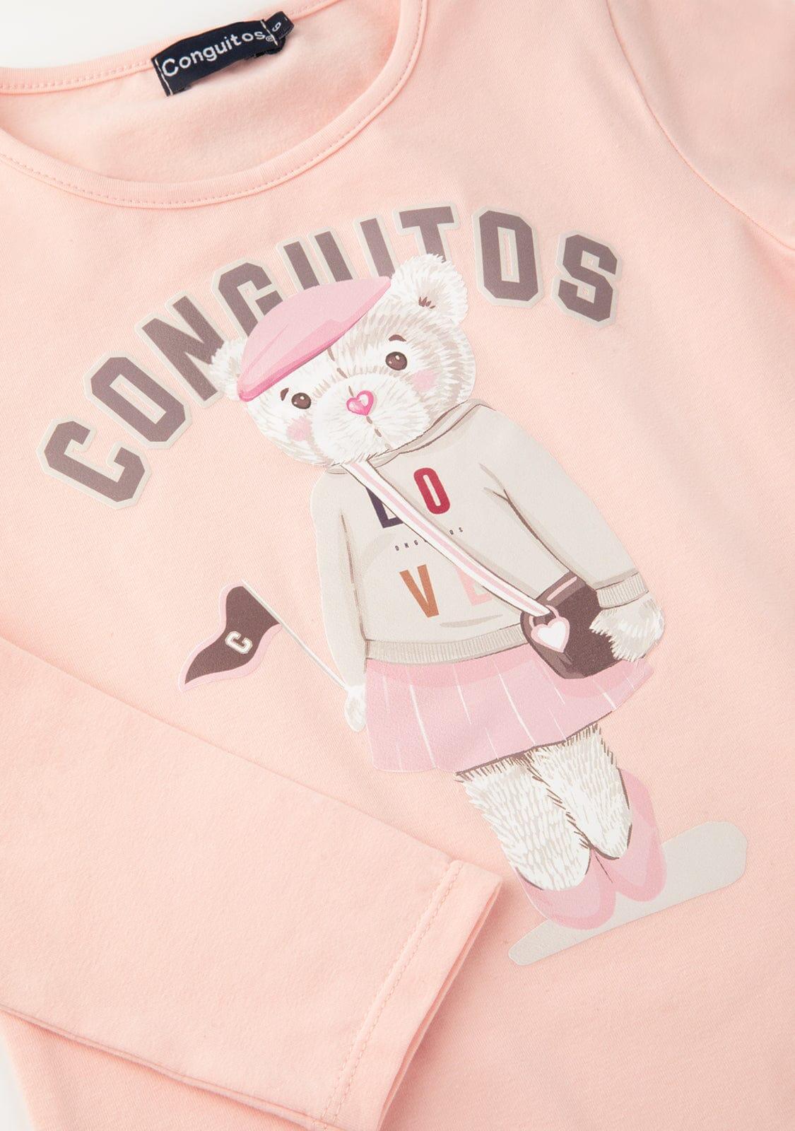 Camiseta de Niña Osito University Rosa 2/4