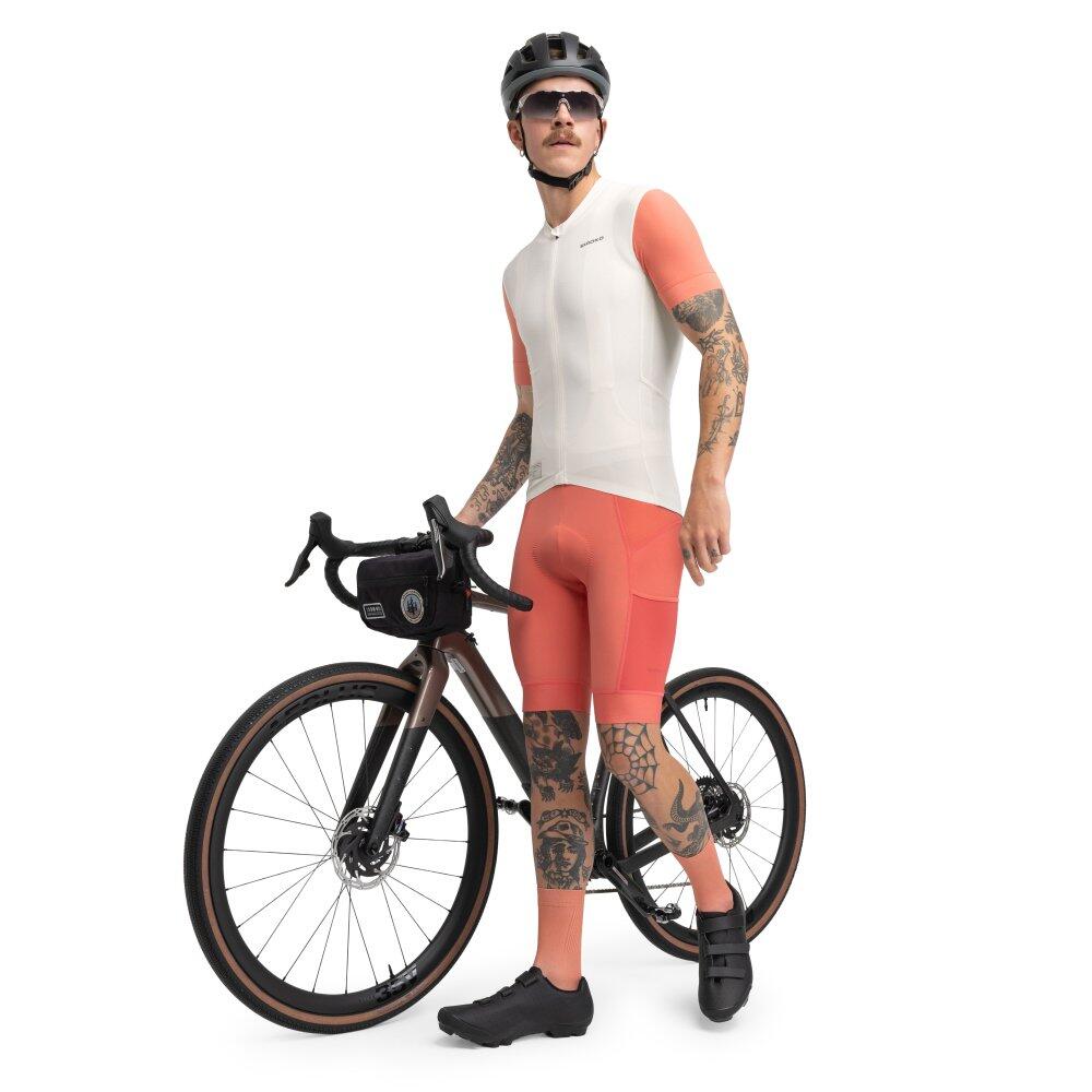 Herren Radsport kurzärmeliges gravel-radtrikot GM2 Gravitas Weiß 3/8