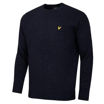 Ronde hals trui van lamswol lyle & scott blend