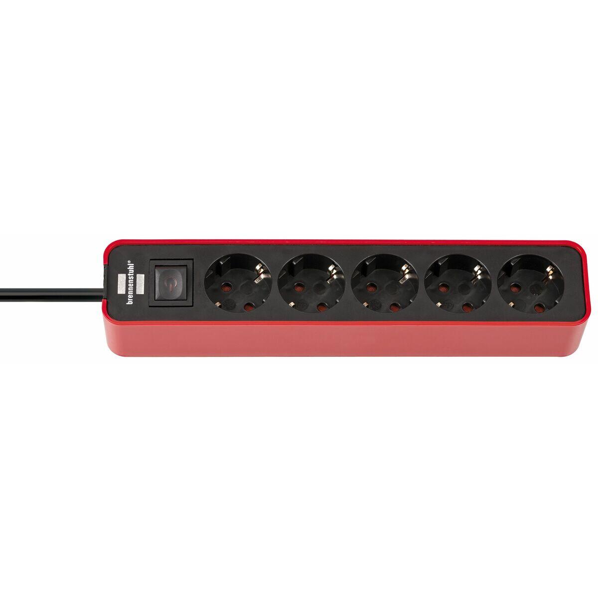 Rallonge 4 prises Schuko avec interrupteur Brennenstuhl 1153240070 Rouge Noir 2/5