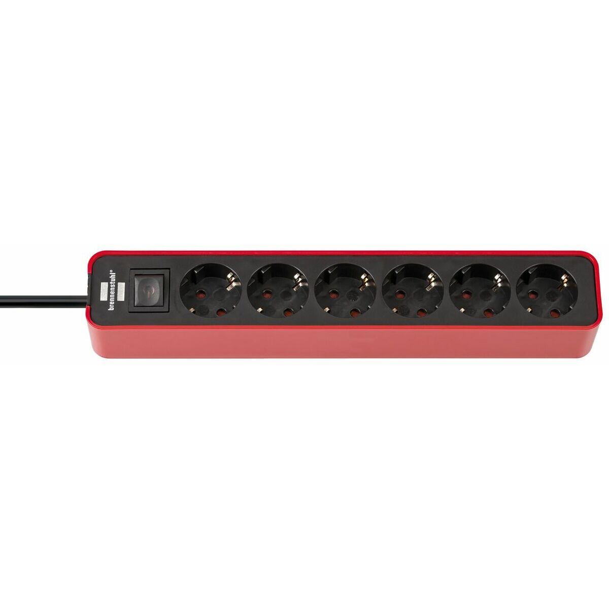 Rallonge 4 prises Schuko avec interrupteur Brennenstuhl 1153240070 Rouge Noir 4/5