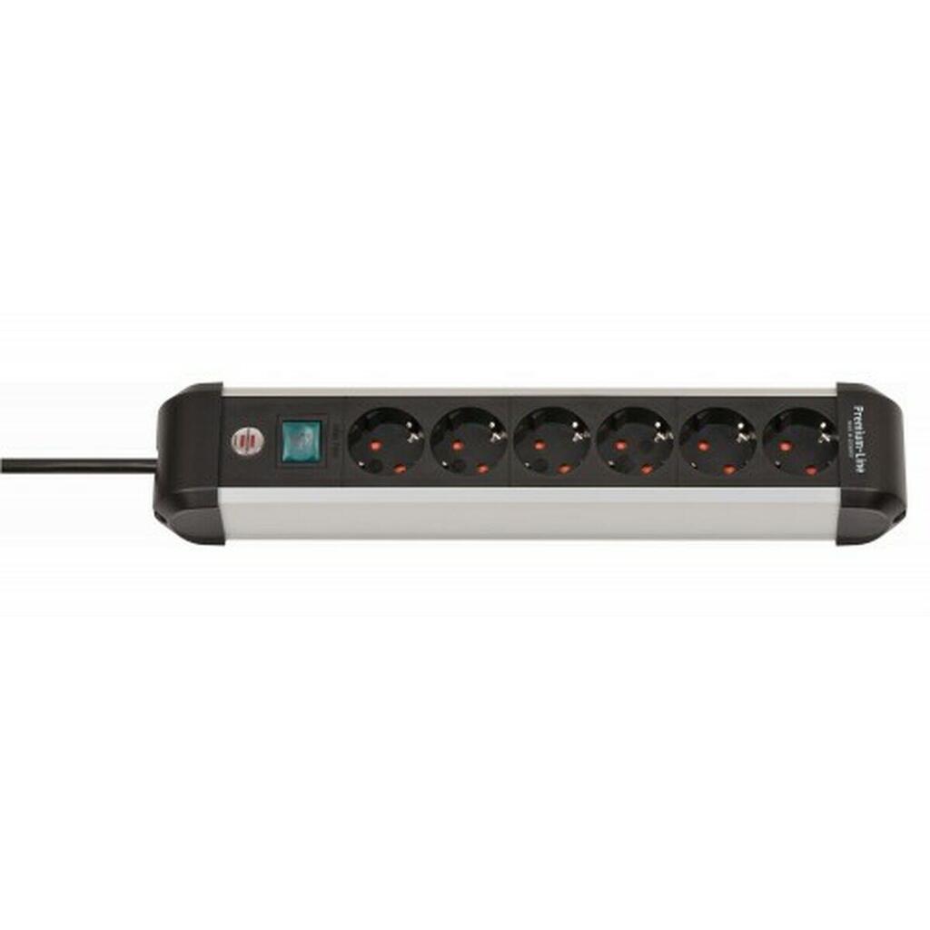Power Socket - 6 Sockets with Switch Brennenstuhl Premium-Alu-Line 3500 W