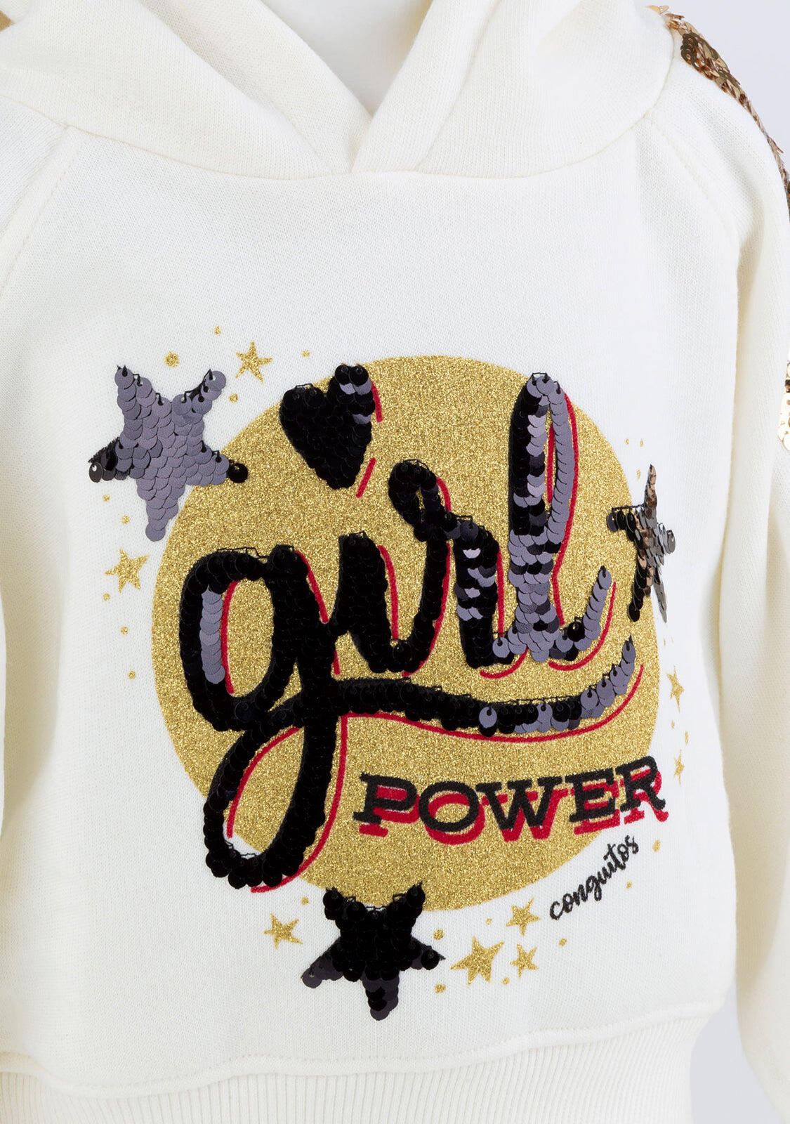 Sudadera de lentejuelas doradas para niña 2/4