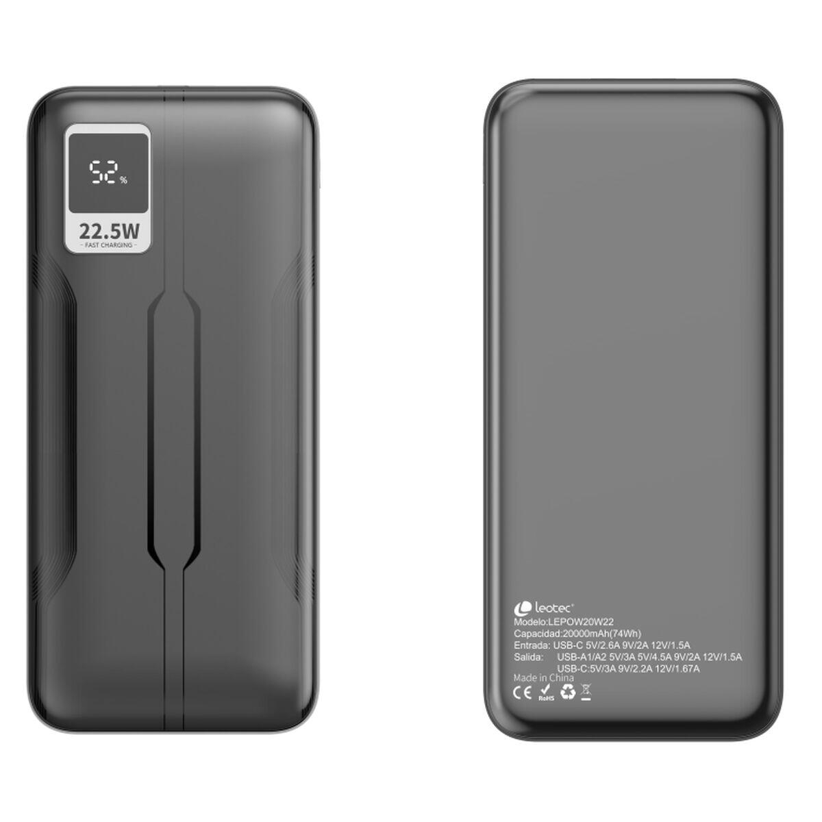 Powerbank leotec lepow20w22k preto