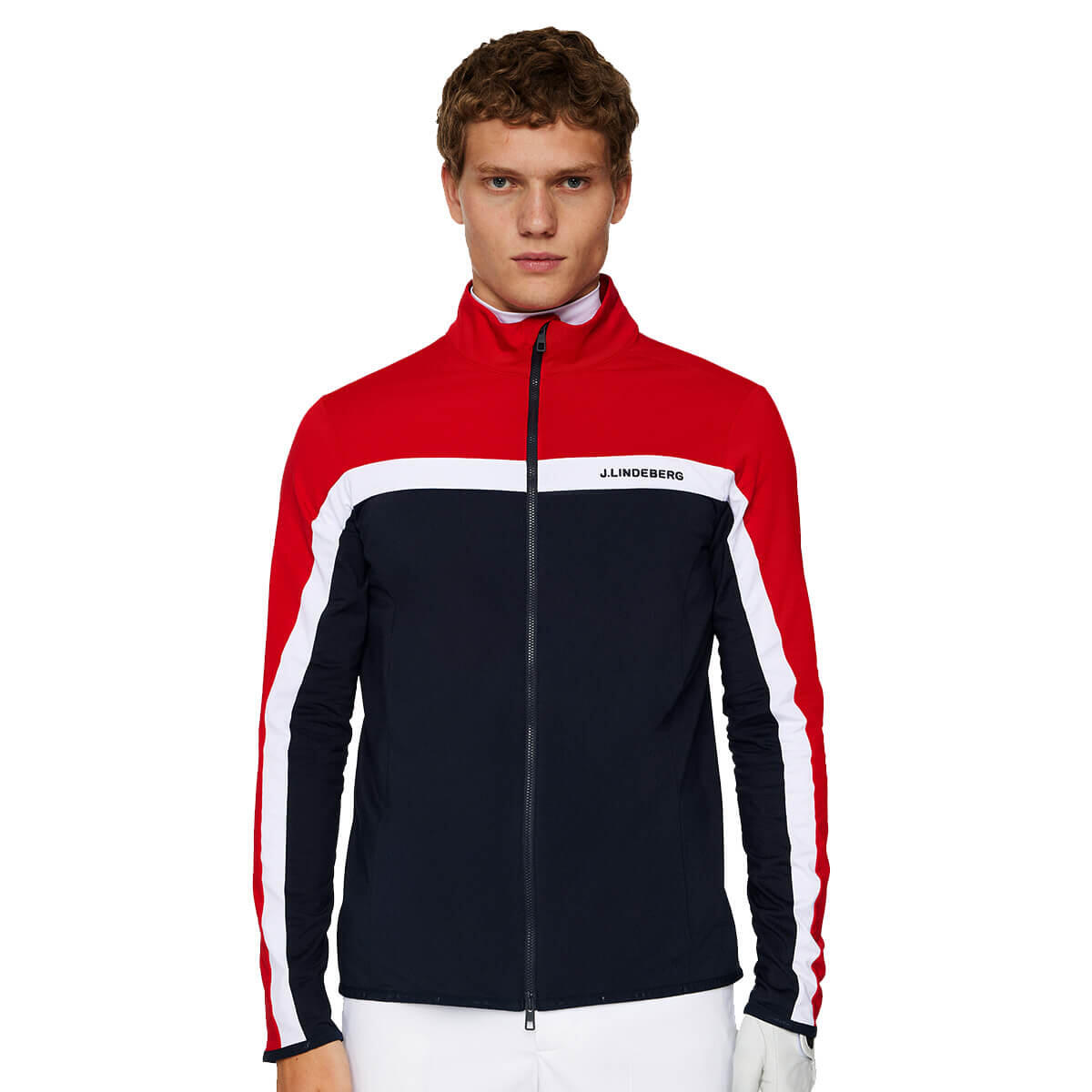 J.Lindeberg Mens Jarvis Mid Layer Sweater - Barbados Cherry - S
