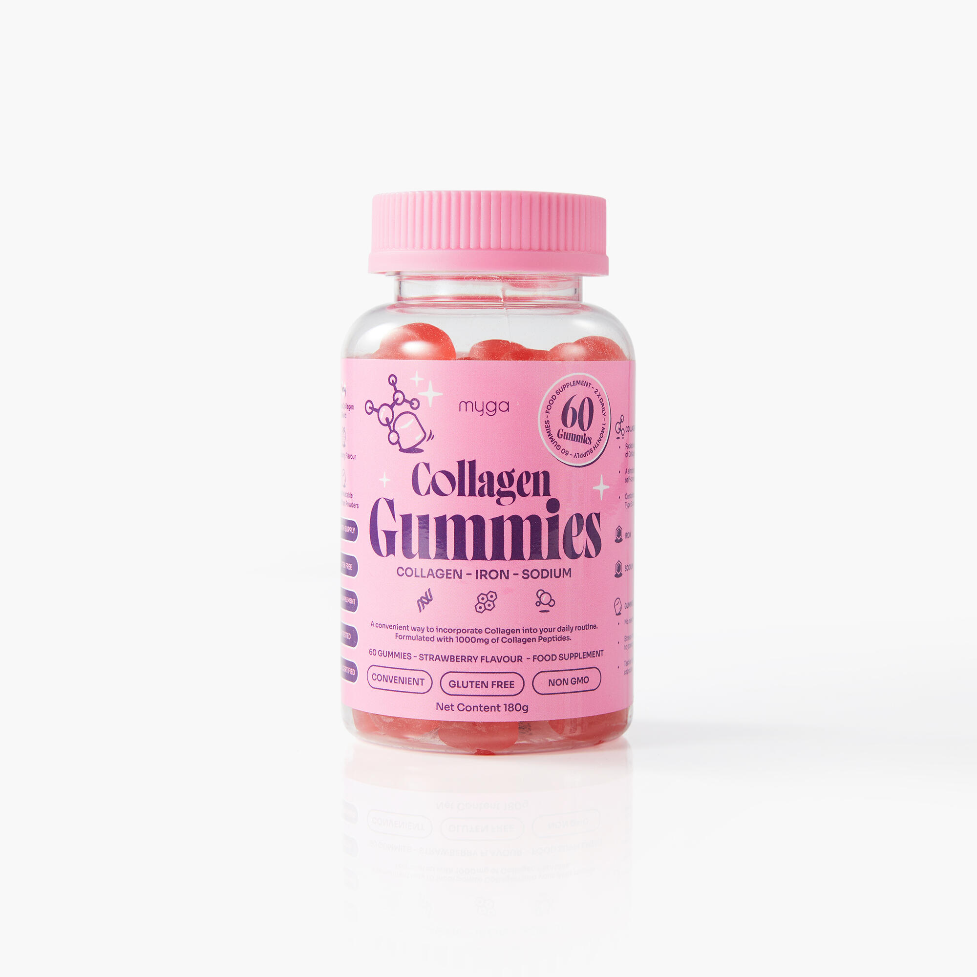 MYGA Kolagenové želé Myga Gummies Collagen 60 Jahodové
