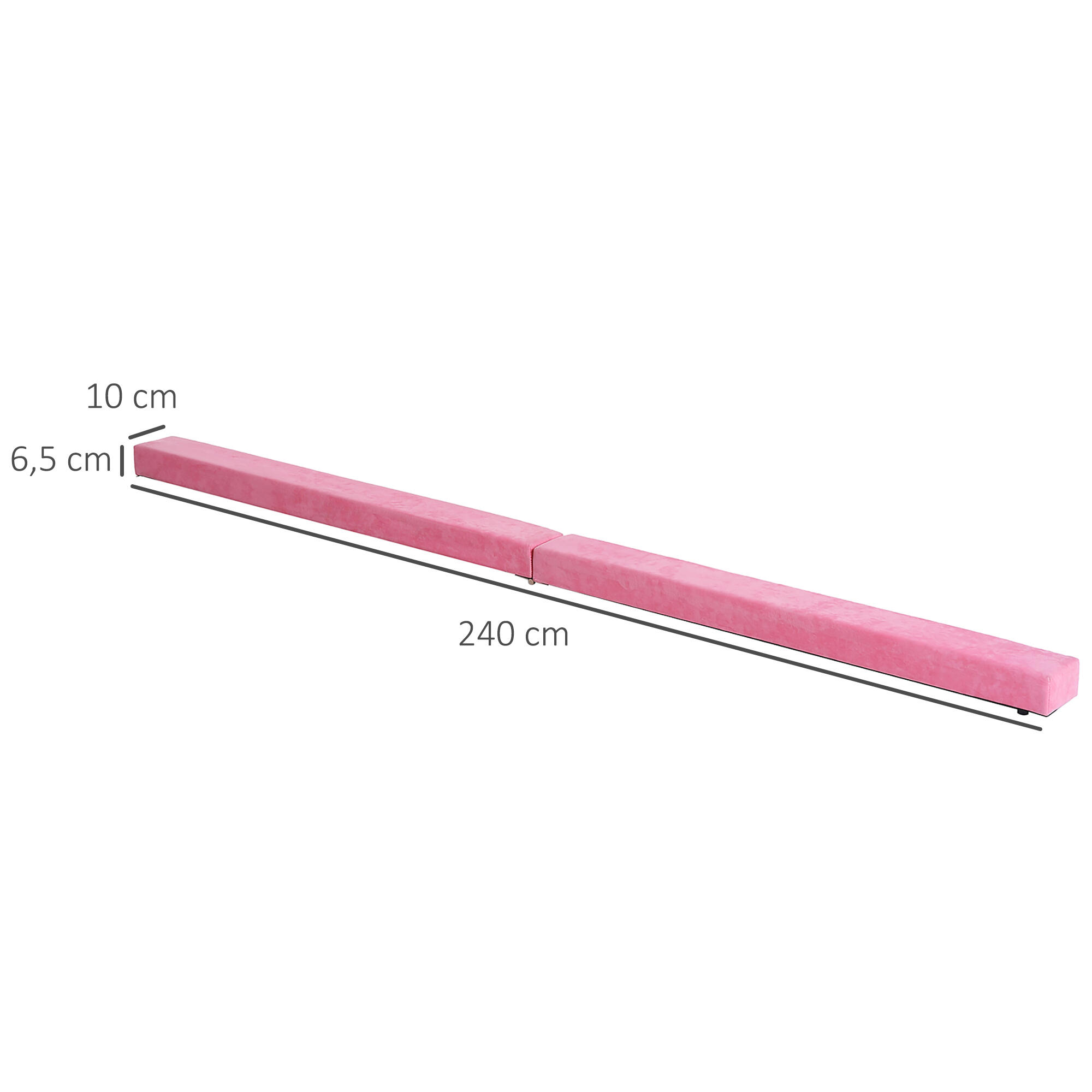 Trave de equilíbrio 210x10x6,5 cm rosa HOMCOM 3/5