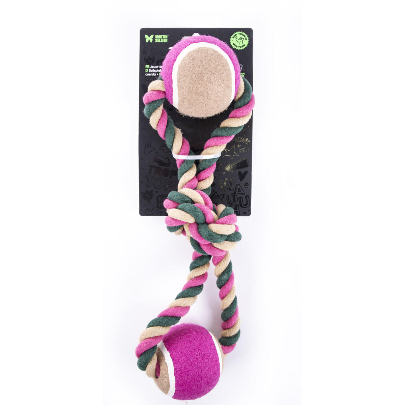 Corde pour chien avec 2 balles de tennis Martin Sellier 5/7