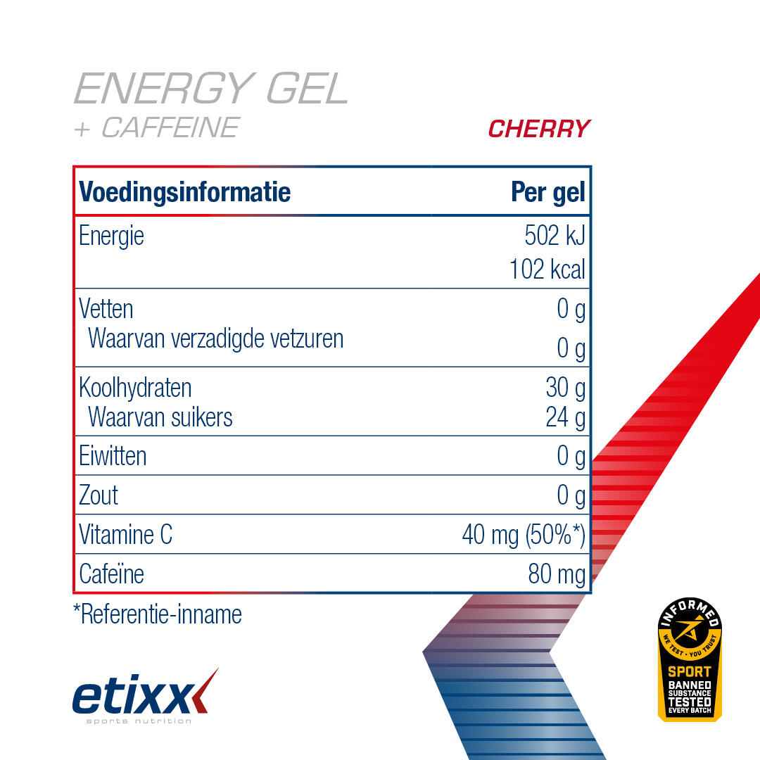 Etixx Energy Gel + Caffeine Cerise 12x40ml 3/4
