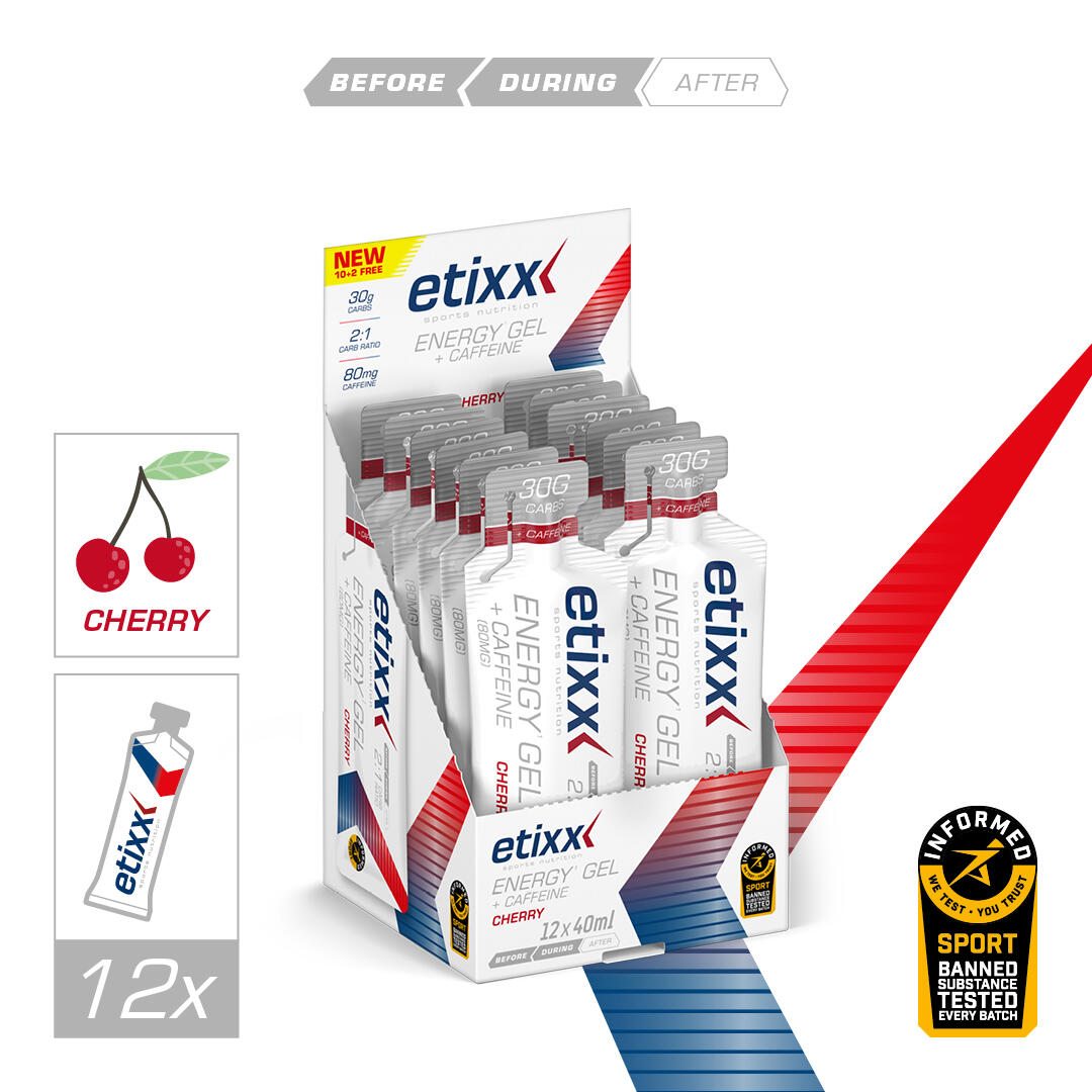 Etixx Energy Gel + Caffeine Cerise 12x40ml 2/4