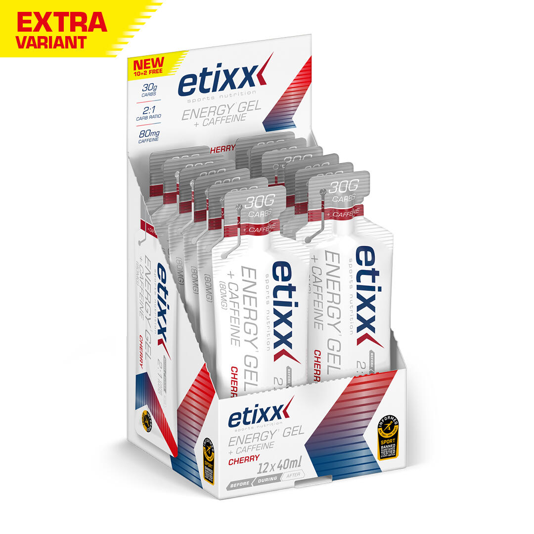 ETIXX Etixx Energy Gel + Caffeine Cherry 12x40ml