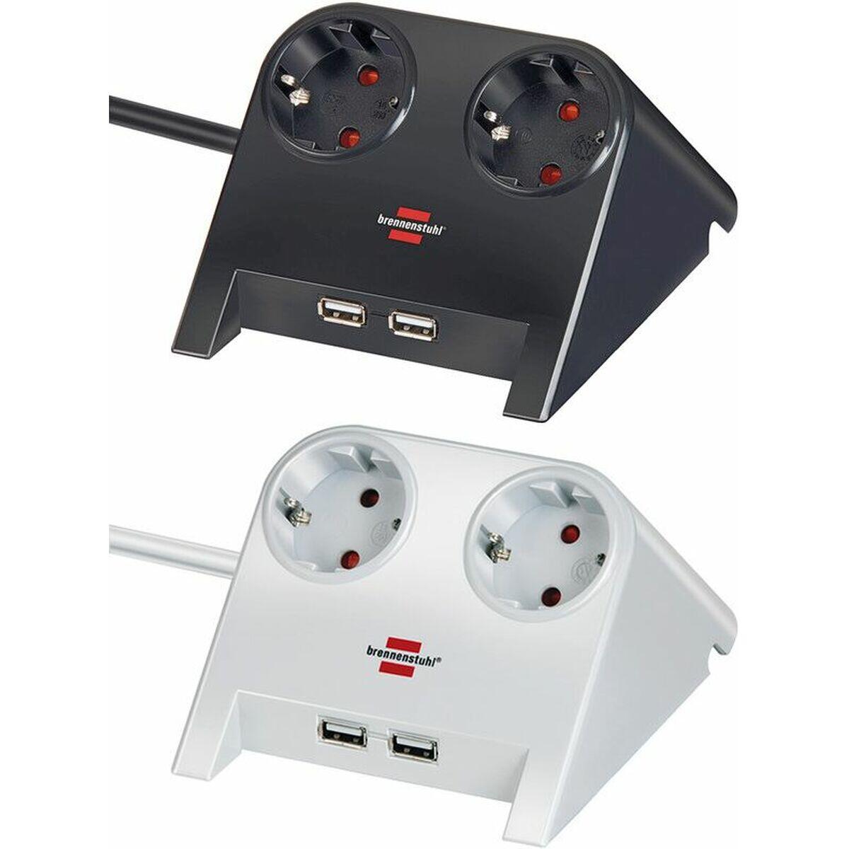 Rallonge 2 prises Schuko sans interrupteur Brennenstuhl 1153520222 3600 W 2/5