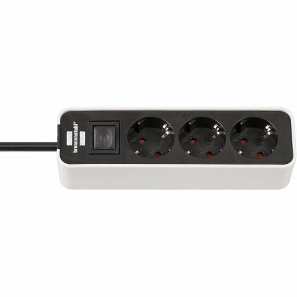 3-socket plugboard with power switch Brennenstuhl Ecolor White