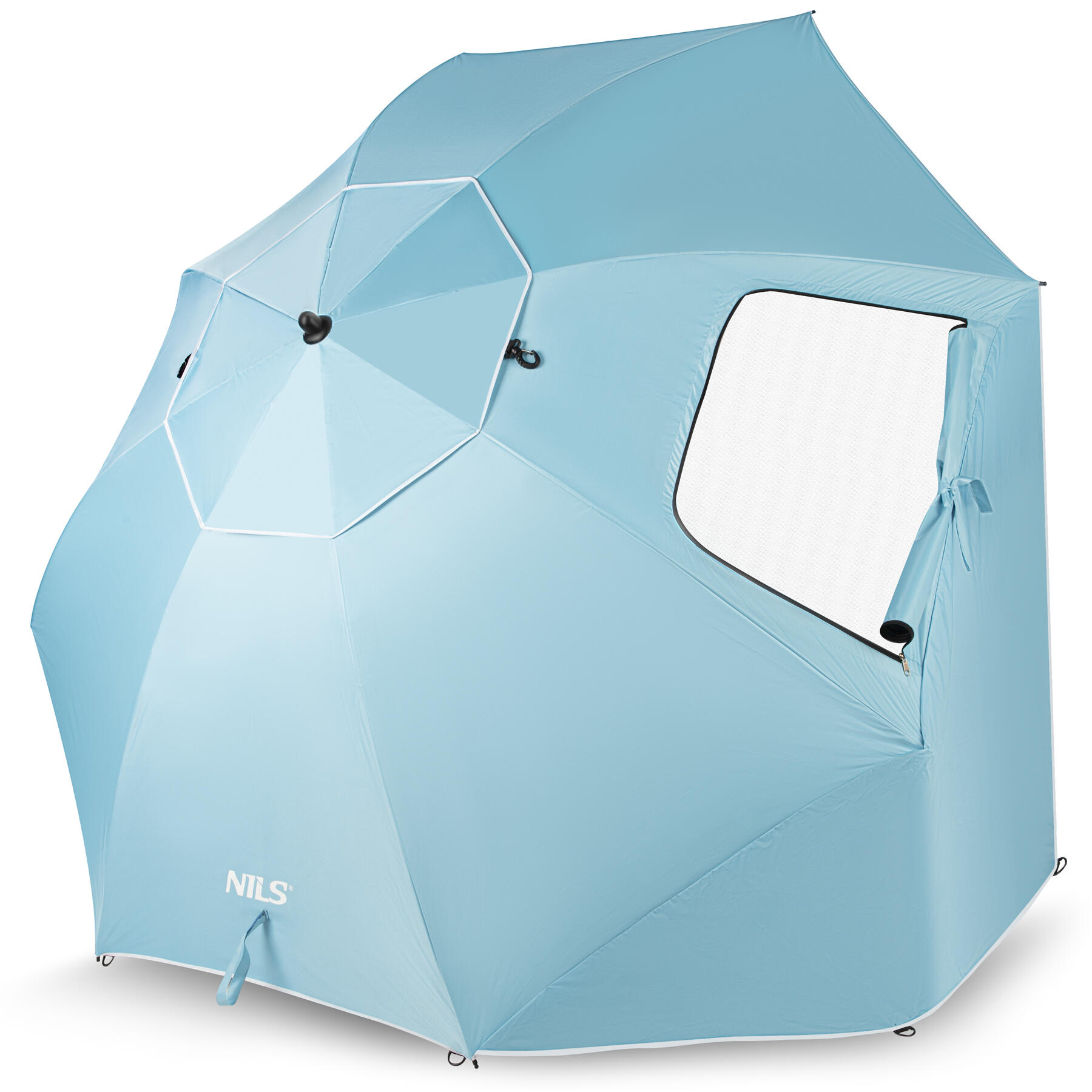 NC17114 PARASOL/PARAWAN PLAŻOWY 2W1 XXL 240 CM NIEBIESKI NILS 5/7