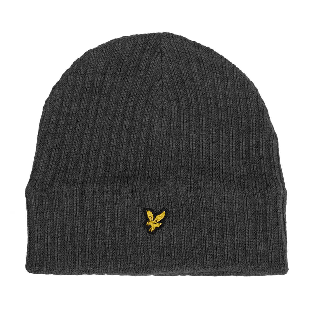 LYLE AND SCOTT Lyle & Scott Mens Knitted Ribbed Beanie Hat - Mid Grey Marl - One Size