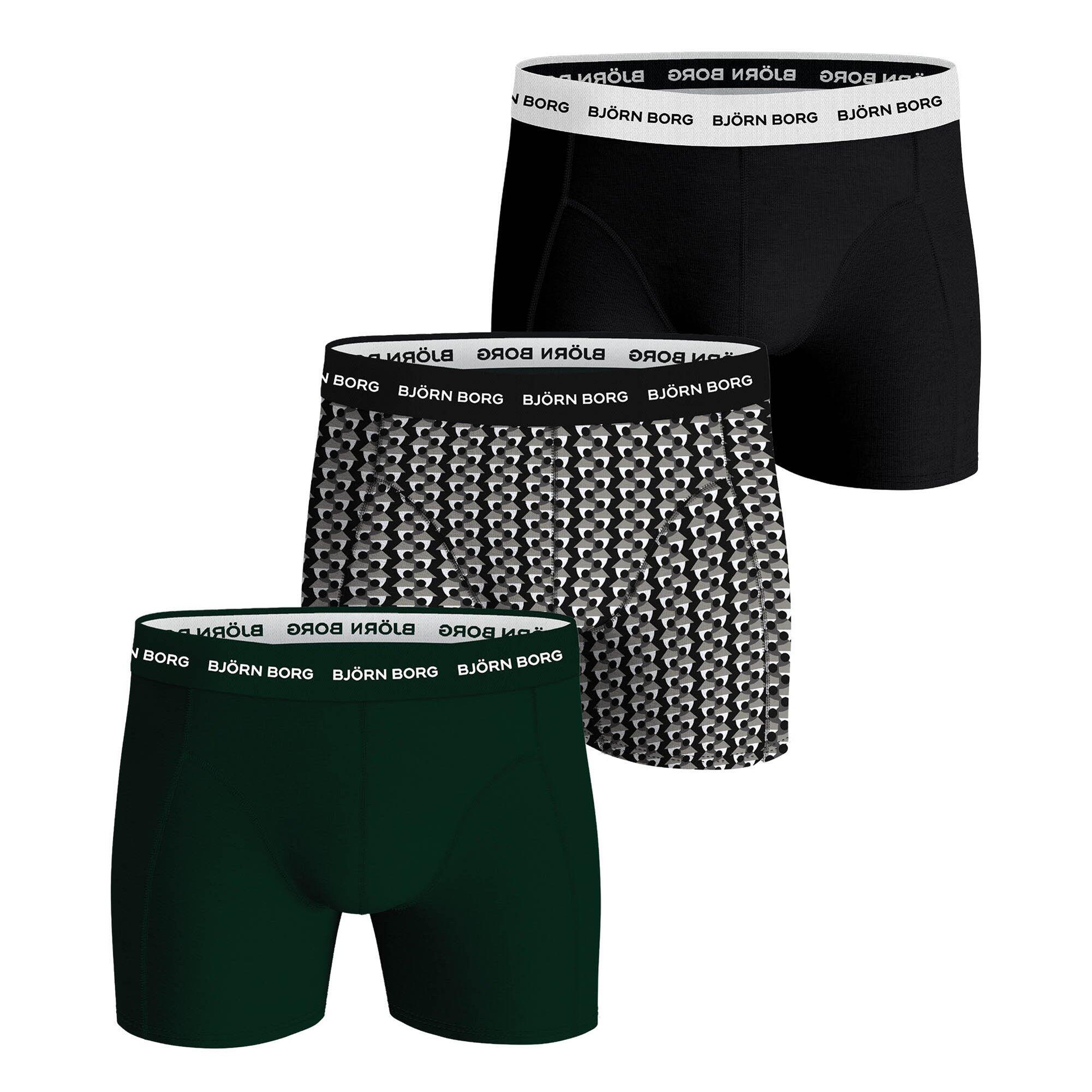 BJORN BORG Boxershort Herren 3er Pack Figurbetont-Cotton Stretch Boxer 3P