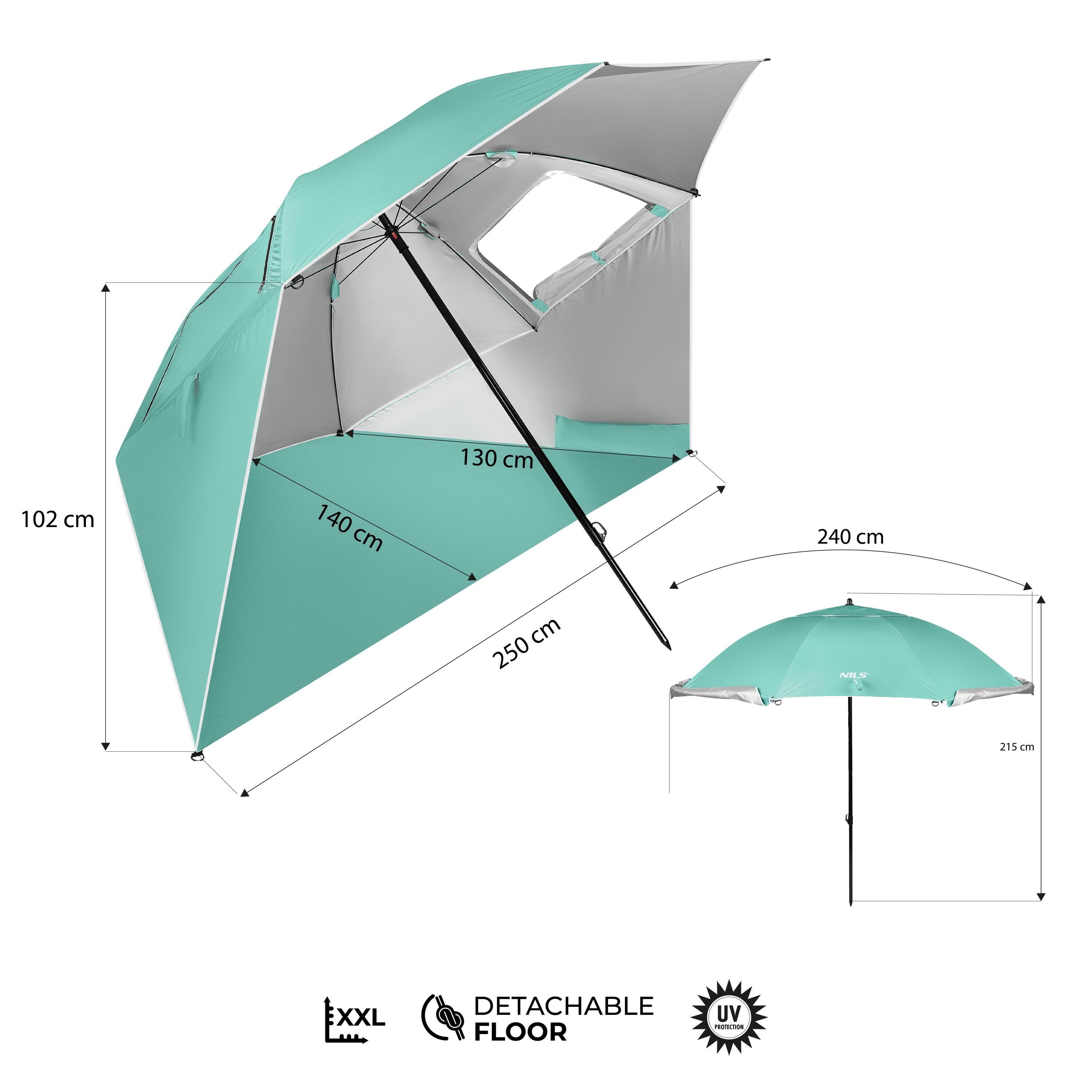 Parasol/strandparasol 2in1 XXL 240 CM NILS NC17114 3/7