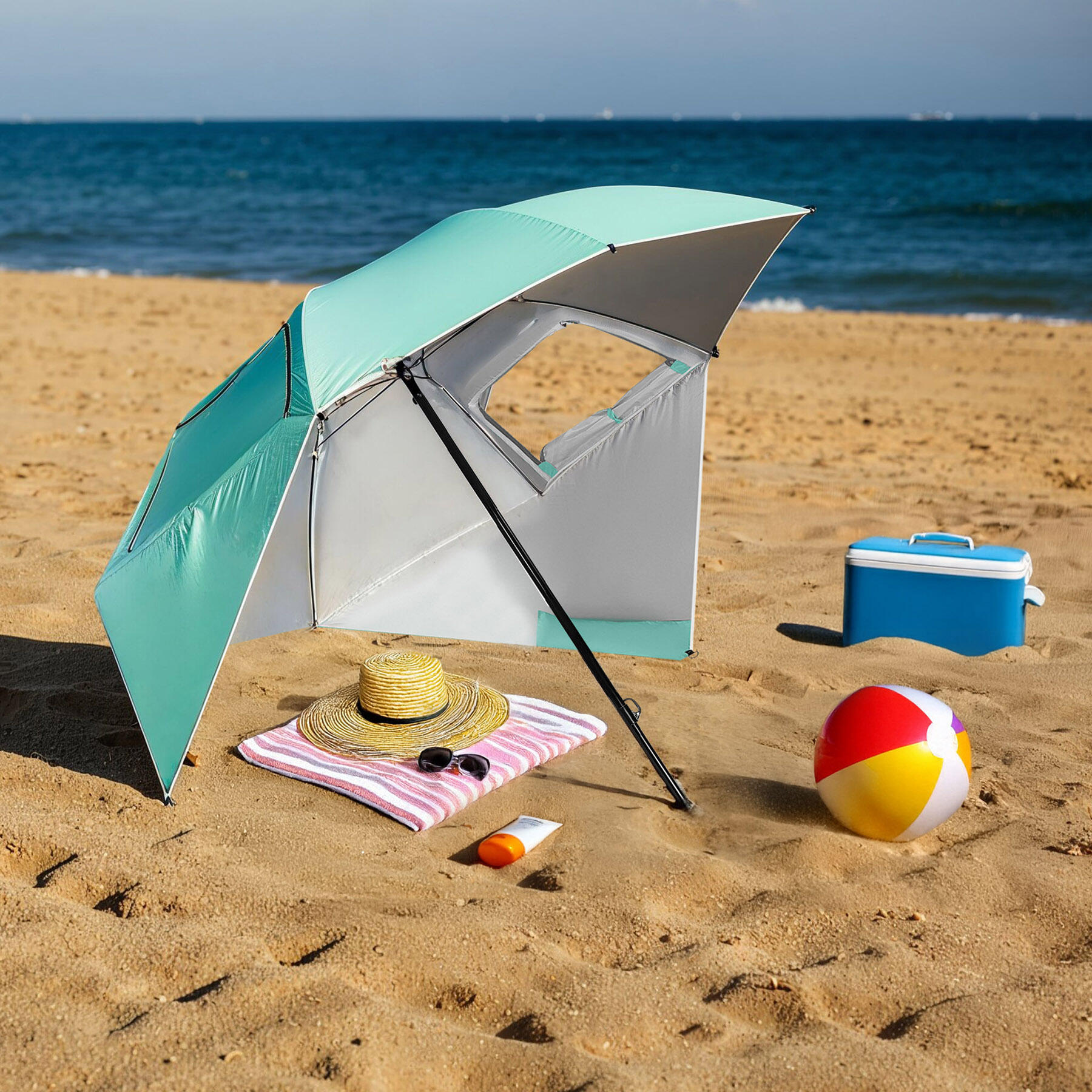Parasol/strandparasol 2in1 XXL 240 CM NILS NC17114 2/7