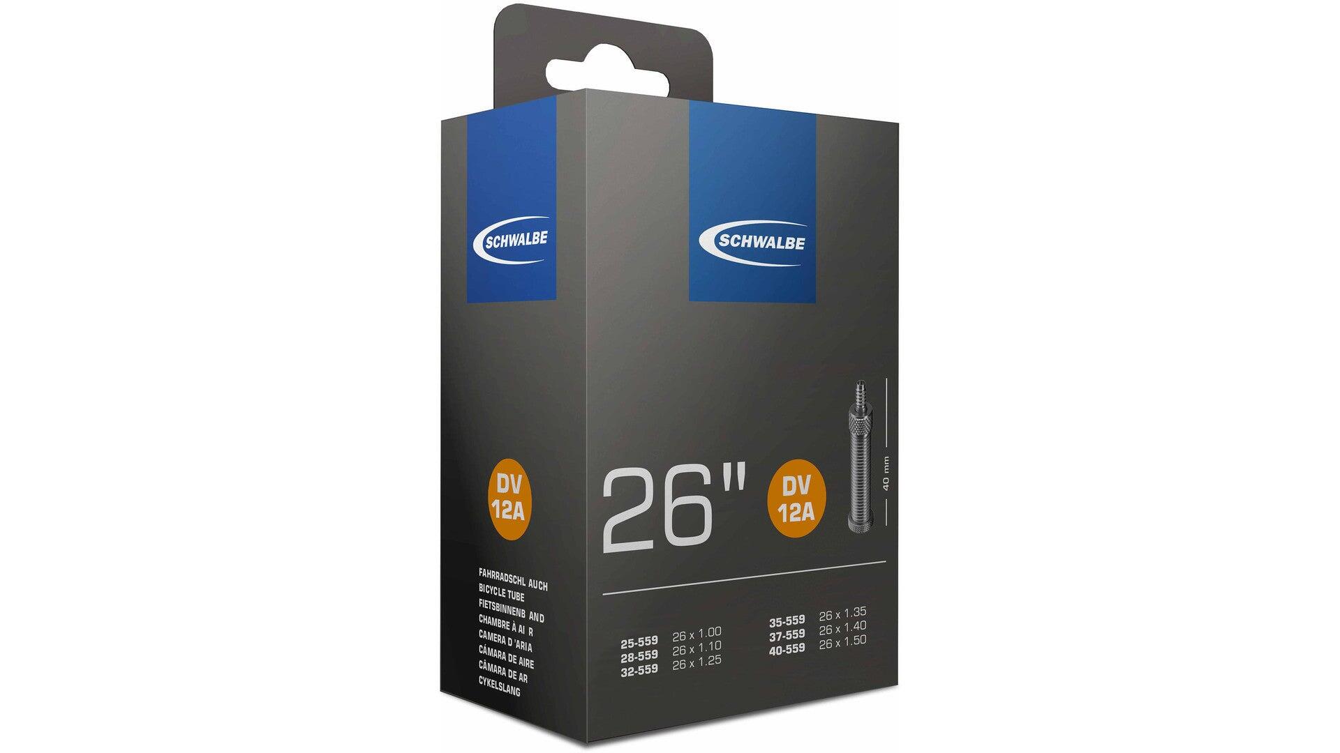 Schwalbe Schmale Innenschlauch AV12a 26 Zoll für Fahrräder 3/4