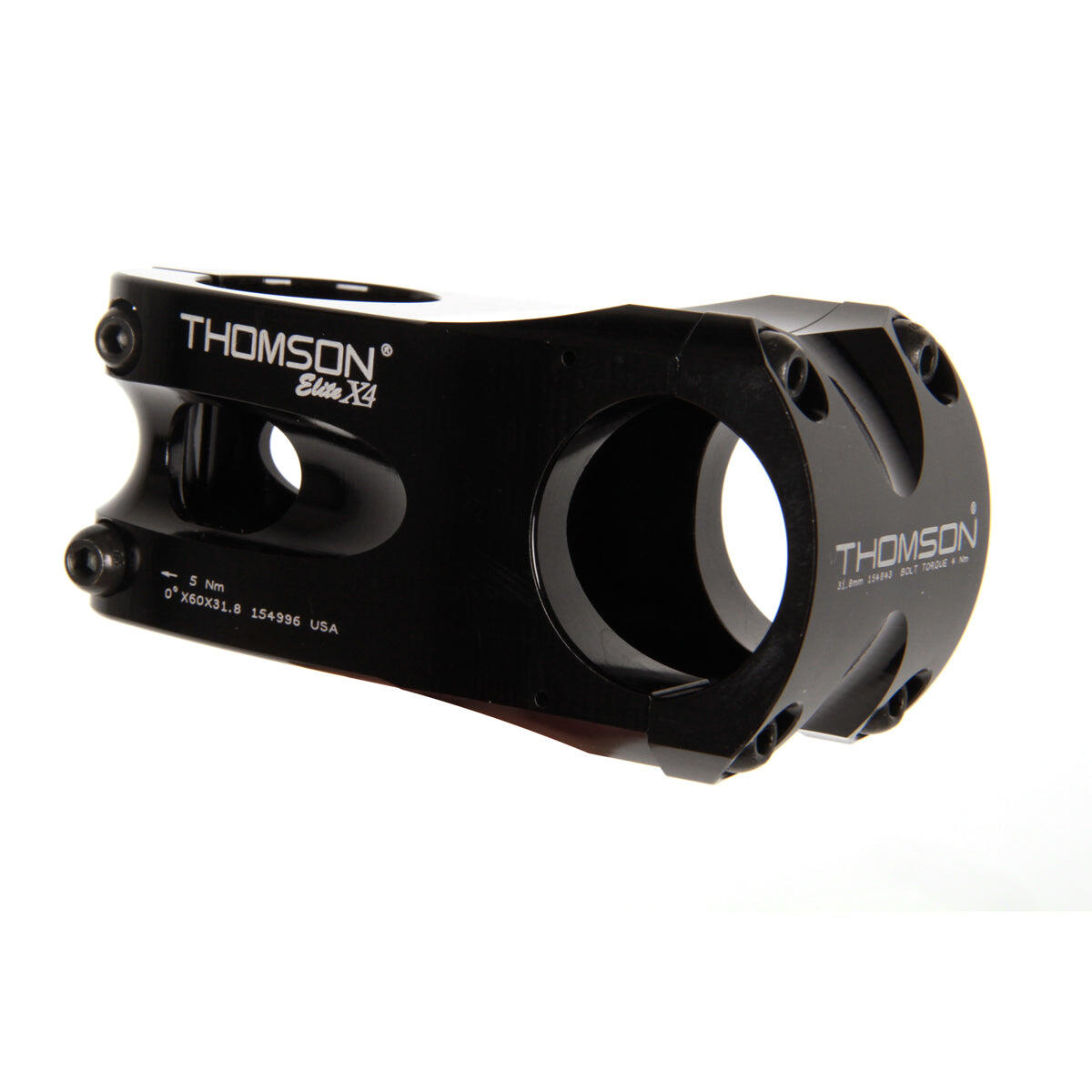 Thomson A-Head Vorbau Elite X4 schwarz 1-1/8" x 0° x 50mm x 31,8mm Lenkerkl. 5/7