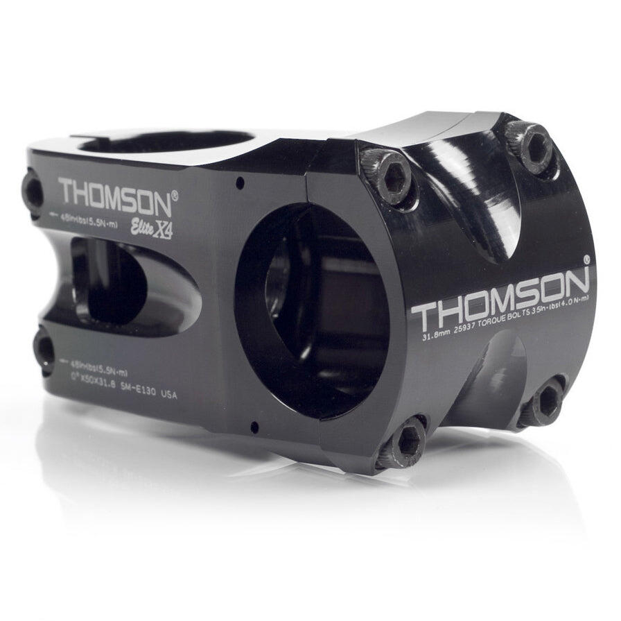 Thomson A-Head Vorbau Elite X4 schwarz 1-1/8" x 0° x 50mm x 31,8mm Lenkerkl. 4/7