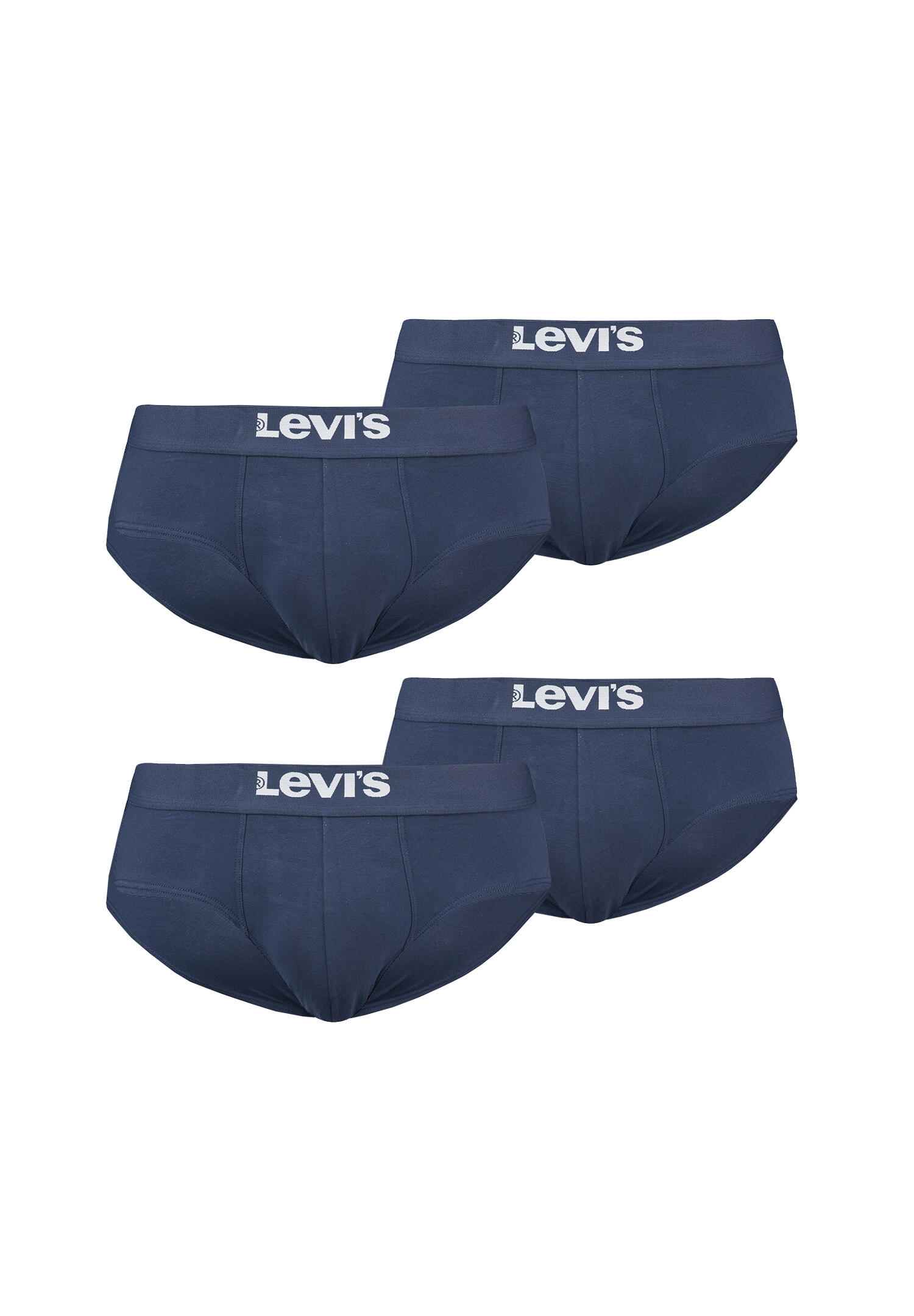 LEVI'S BOXERS 4 Pack Levi's Solid Basic Herren Slips Unterwäsche aus Bio-Baumwolle
