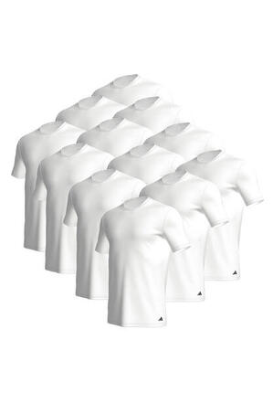 adidas Crew Neck T-Shirt Herren Unterhemd Rund Ausschnitt Baumwolle 12er Pack