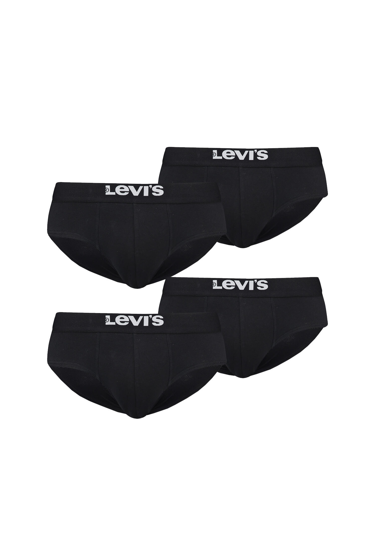 LEVI'S BOXERS 4 Pack Levi's Solid Basic Herren Slips Unterwäsche aus Bio-Baumwolle