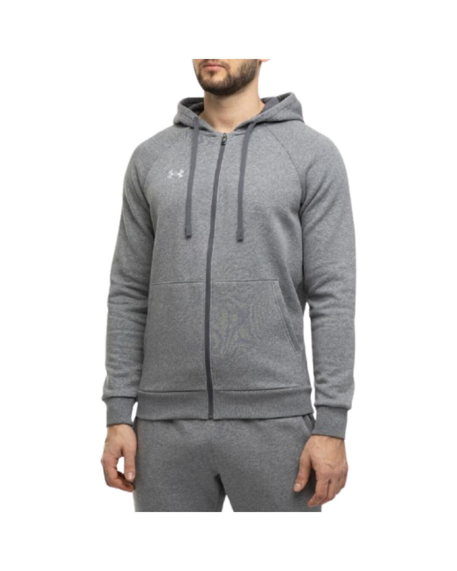 Under Armour Under Armour Mens Rival Fleece Full Zip Hoodie Heather Gray