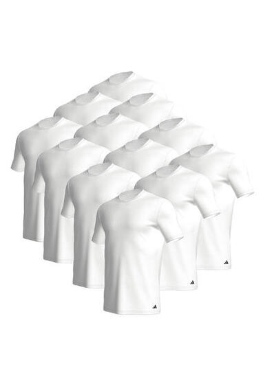 adidas Crew Neck T-Shirt Herren Unterhemd Rund Ausschnitt Baumwolle 12er Pack
