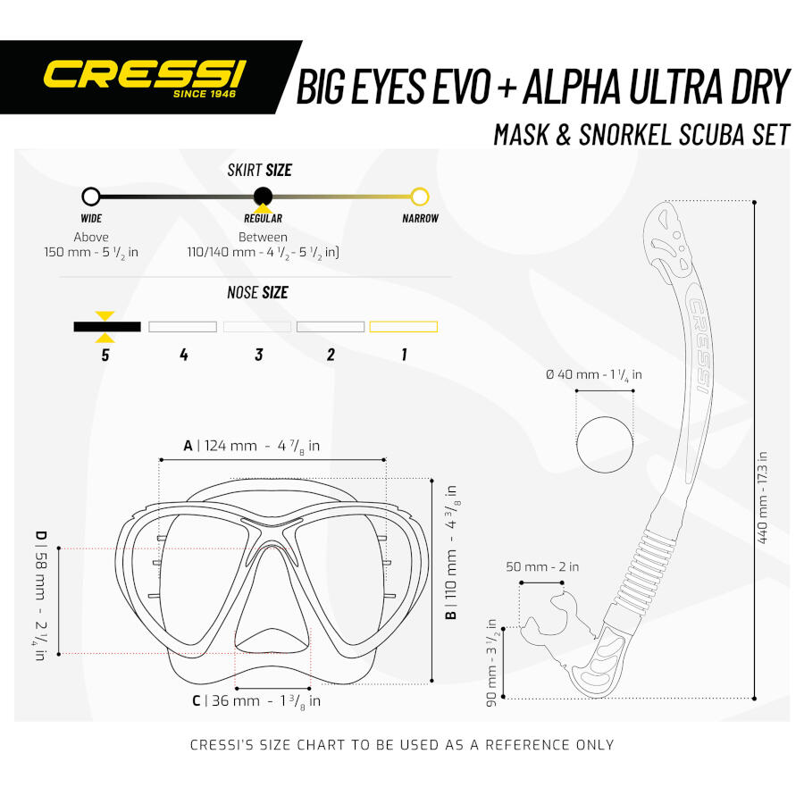 Zestaw do snorkelingu Cressi Big Eyes Evolution + Alpha Ultra Dry Set 3/3