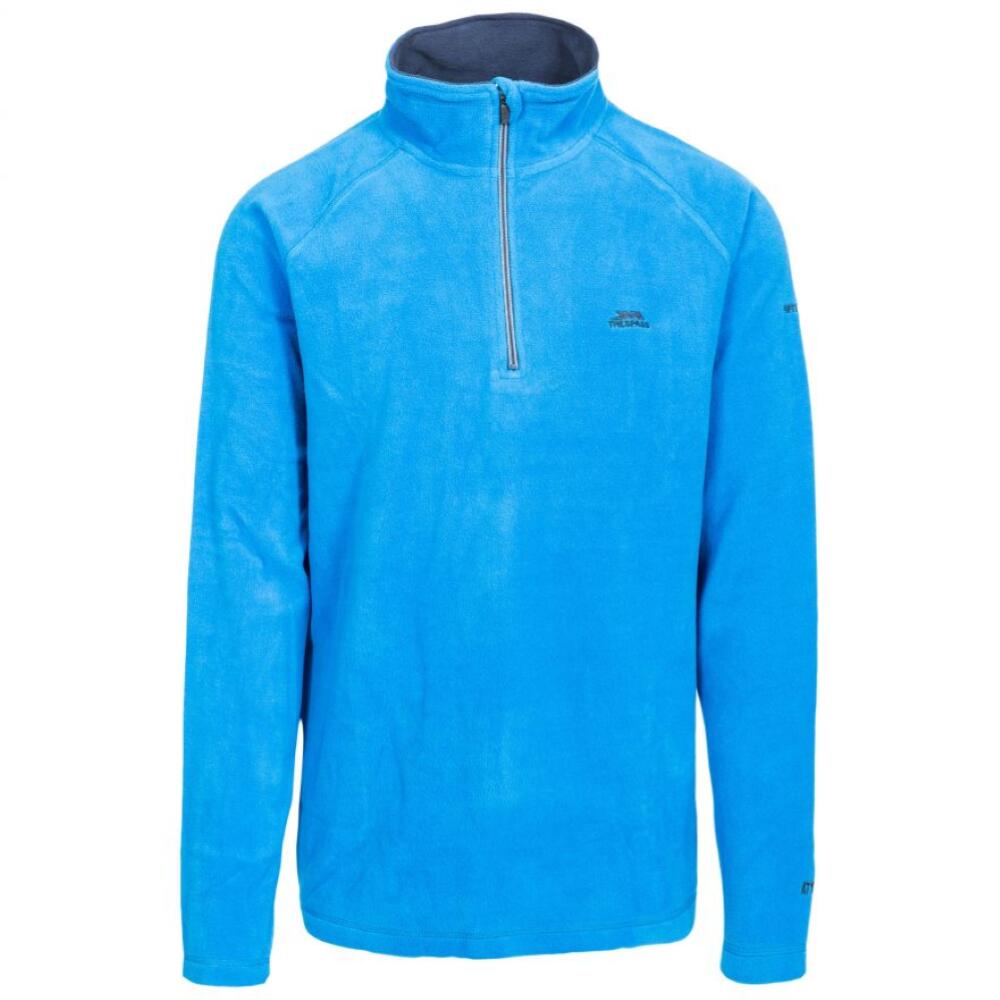 TRESPASS Mens Contrast Neck Tape Anti Pilling Fleece Top - Blackford