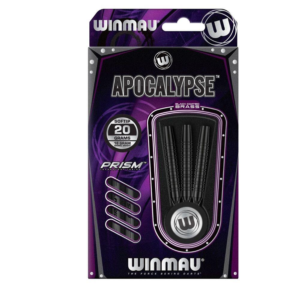 Fléchette Winmau Apocalypse 20 g laiton noir, pointe Triton Softip 3/7