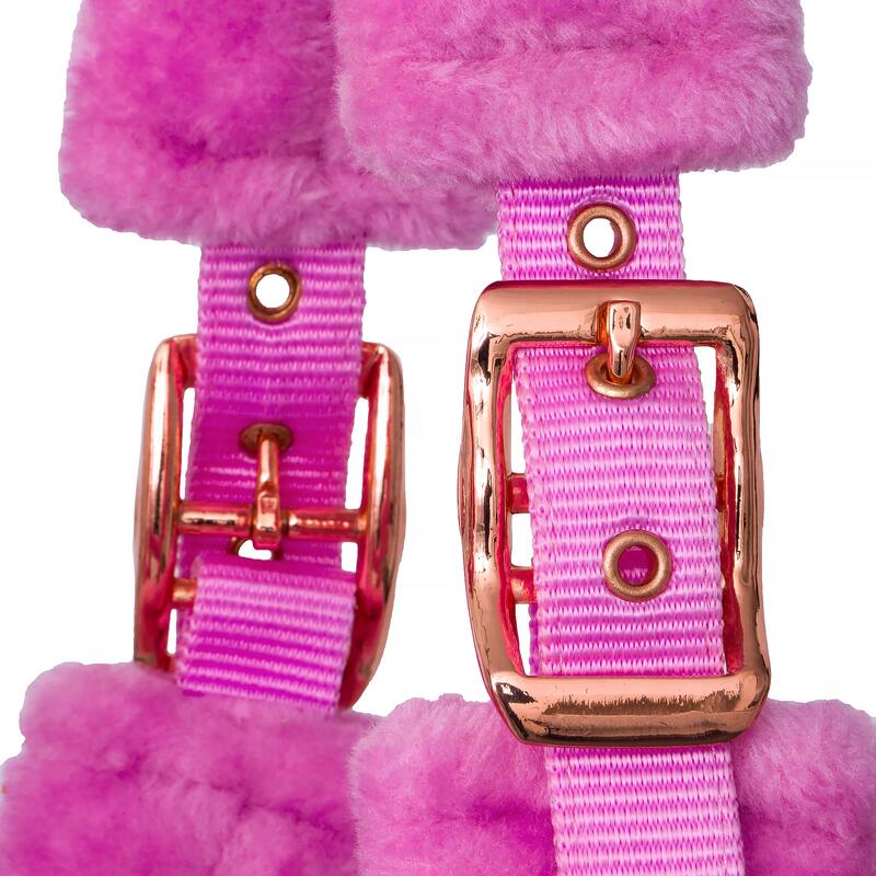 START Căpătru de cal Teddy Rose Gold cu blană moale