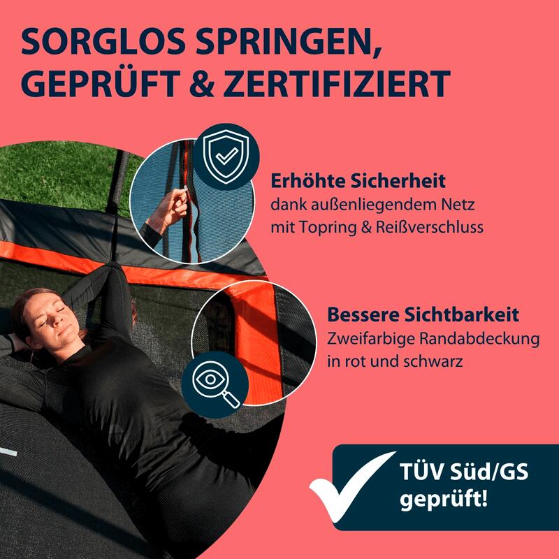 Trampolin 4square 215 x 305 mit Sicherheitsnetz 5/7