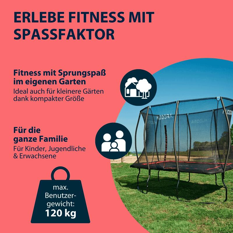 Trampolin 4square 215 x 305 mit Sicherheitsnetz 6/7