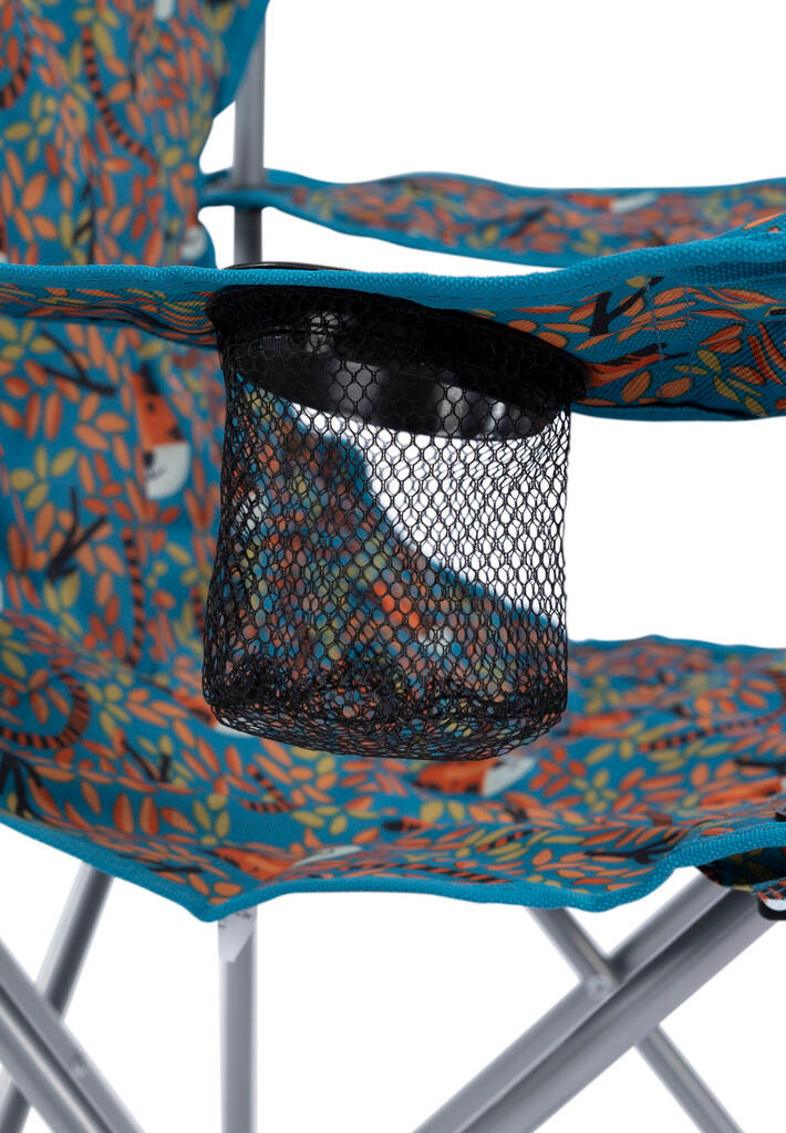 Trespass Joejoe - Kinder-Campingstuhl, blaugrüner Tiger-Print 3/7