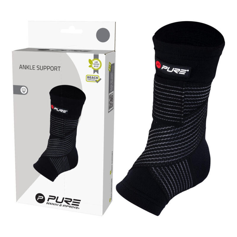 Orteză pentru Gleznă Tricotat  – Mărimea XL | Negru | Bandă Elastică cu Velcro
