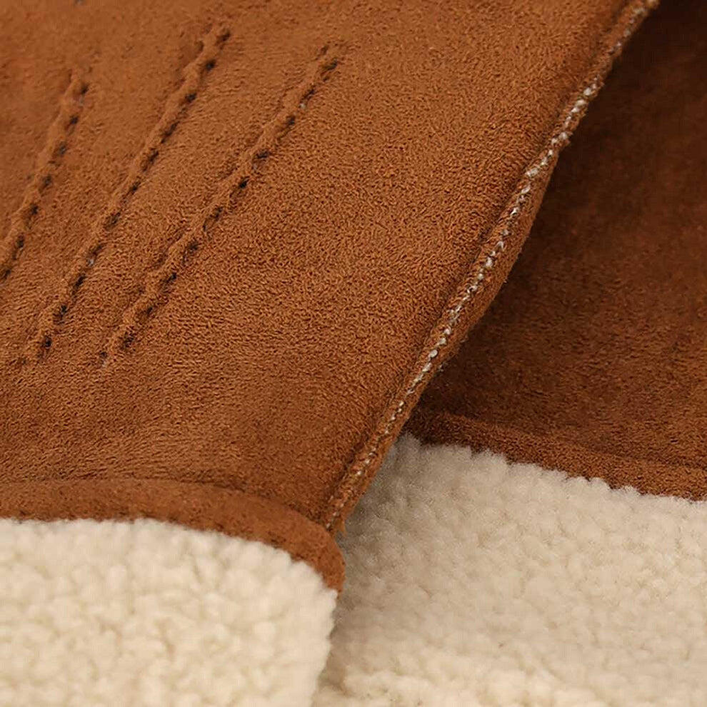 Guanti e cappello da pescatore - Pelle scamosciata - Cognac 4/4