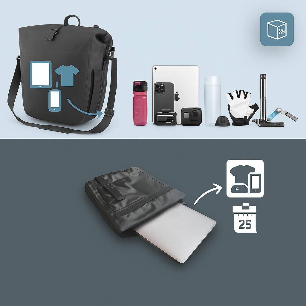 GADISTA Francia, Bolsa trasera para bicicleta 2EN1 TPU-Impermeable universal 5/7