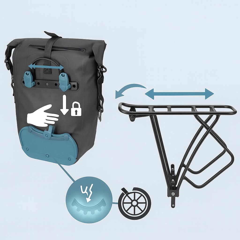 GADISTA Francia, Bolsa trasera para bicicleta 2EN1 TPU-Impermeable universal 4/7