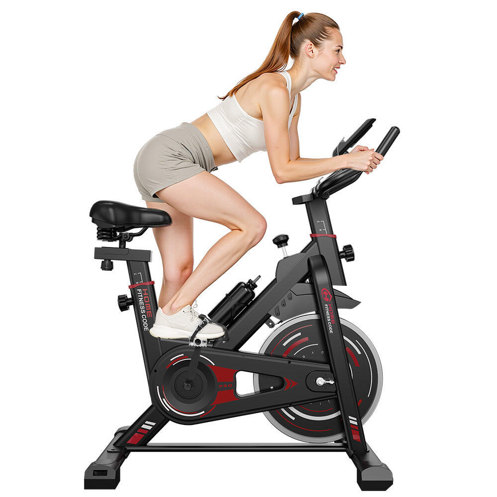 Vélo d'appartement silencieux avec volant 8 kg et écran LCD 2/4