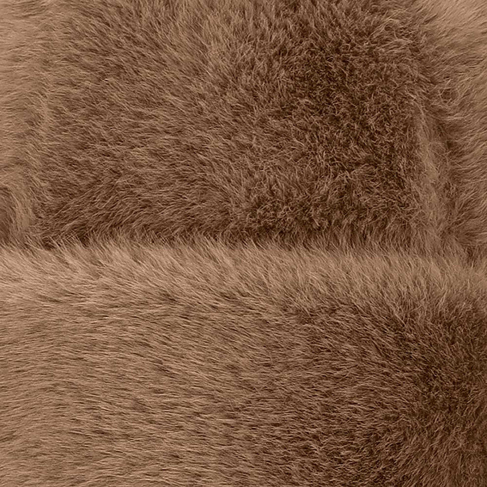 Écharpe et bonnet en fourrure pour femme Ski - Taupe 4/4
