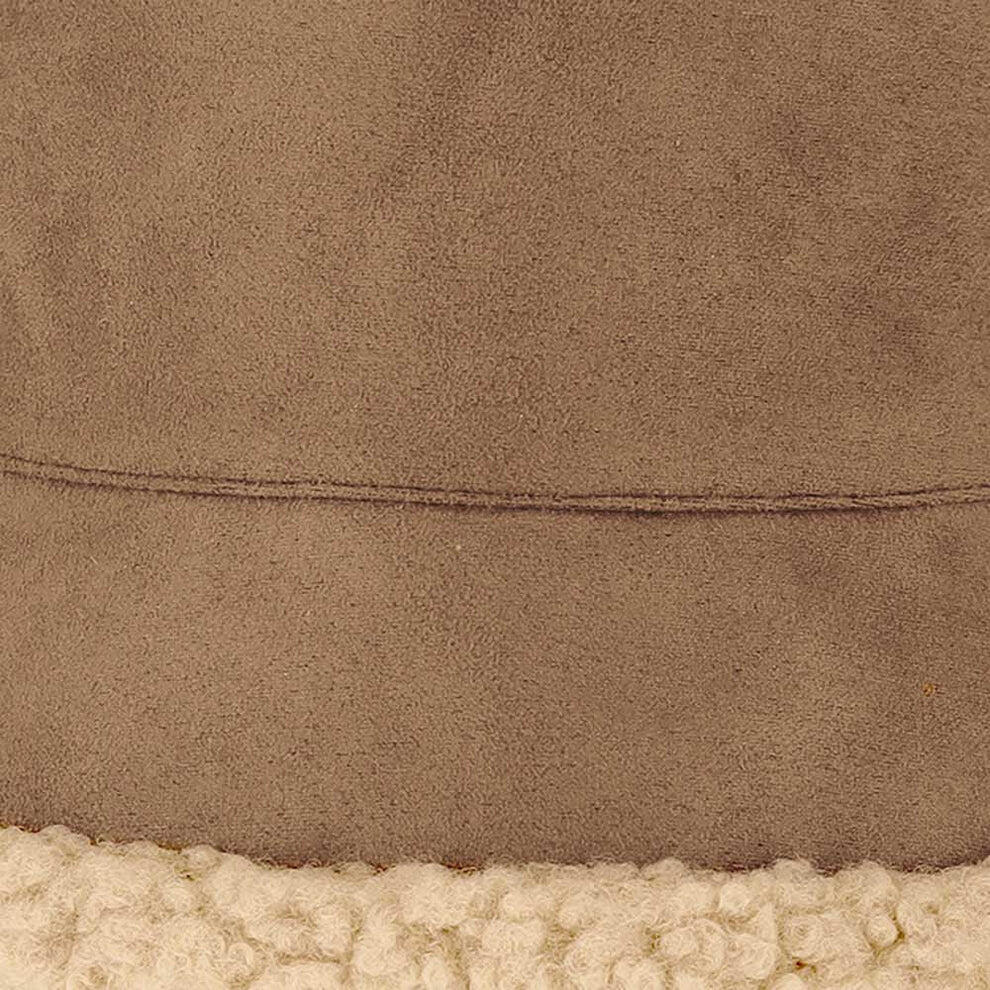 Moufles et chapeau bob pour femme, en daim sable, taille unique 4/4